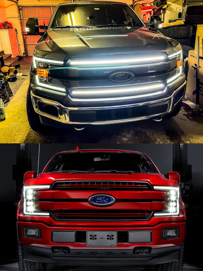 2018-2020 Ford F150 LED Grille Accent Bar – XL/STX/XLT/King Ranch/Lariat, 6500 K, IP67, No-Drill Install