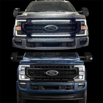 2020-2022 Ford F-250/F-350/F-450/F-550 LED Grille Light Kit – Lariat/XL/STX/Tremor, IP67, Black/Silver
