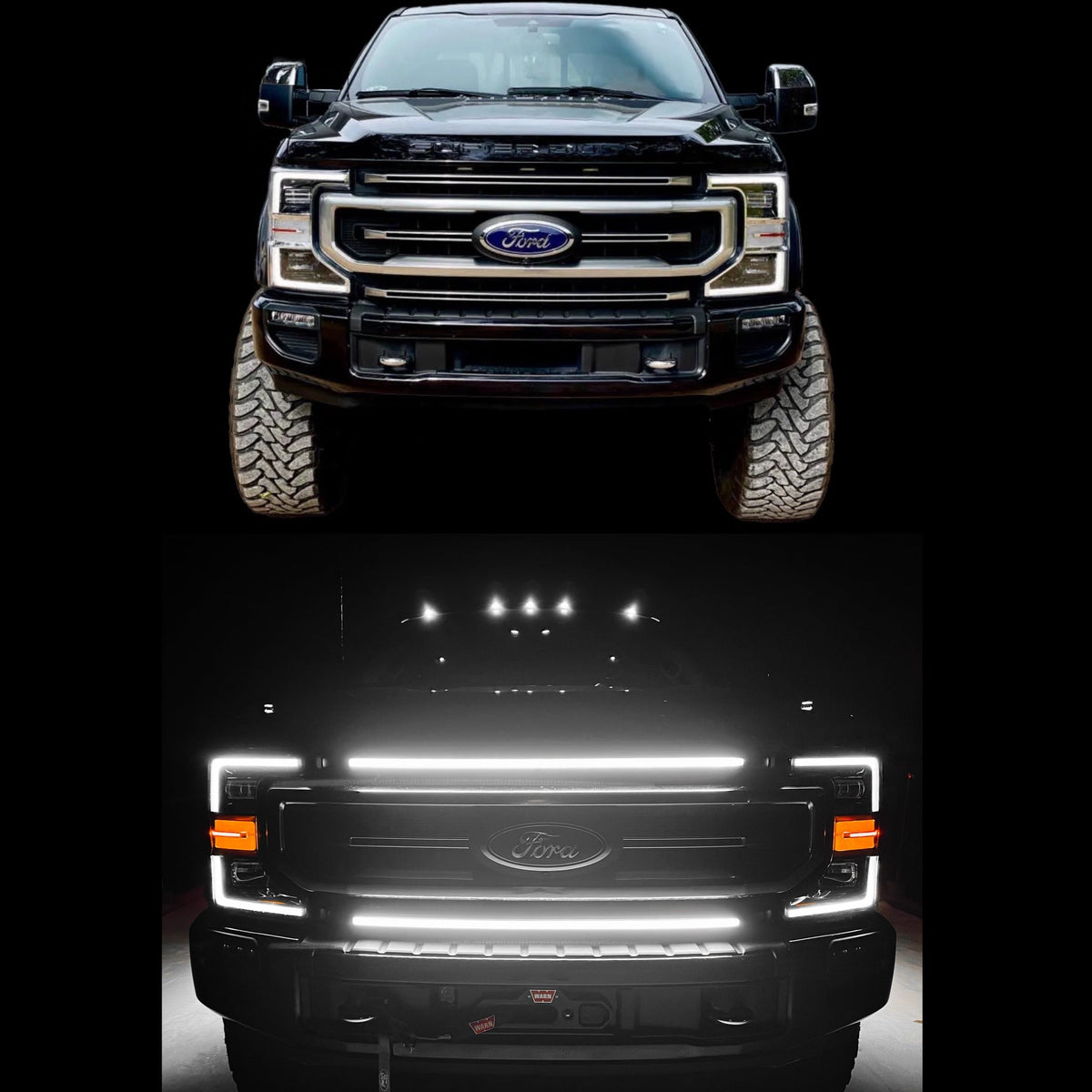 2021-2022 Ford F-250/F-350/F-450/F-550 LED Grille Light Kit – Non-High-Flow, KR/STX/XLT/Platinum, IP67