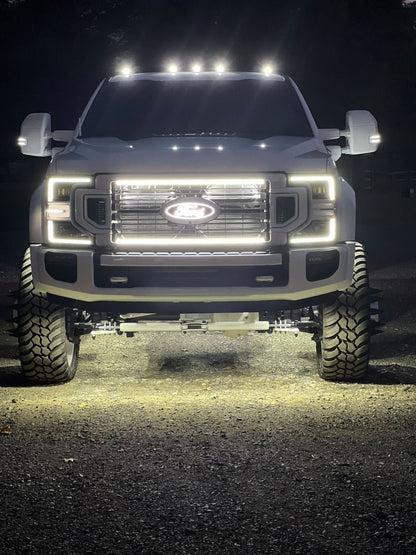 2020-2022 Ford F-350/F-450/F-550 LED Grille Light Kit – High Flow & Limited, IP67, Plug-and-Play Ready