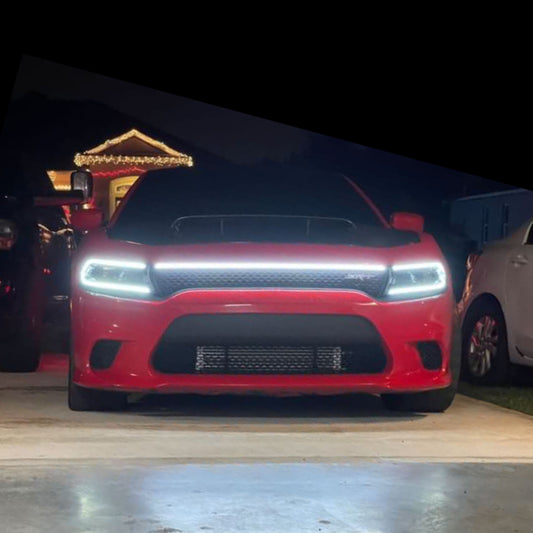 2015-2023 Dodge Charger (7th Gen) LED Grille Light Kit – IP67, Plug-and-Play Ready, Black or Silver Frame