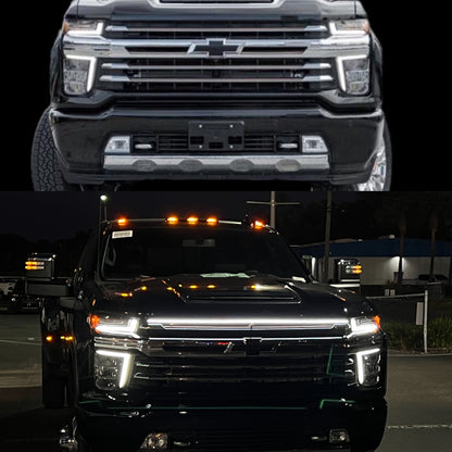2020-2023 Chevy Silverado 2500/3500 LED “Power” Grille Light Bar – LTZ & High Country, IP67, Black/Silver