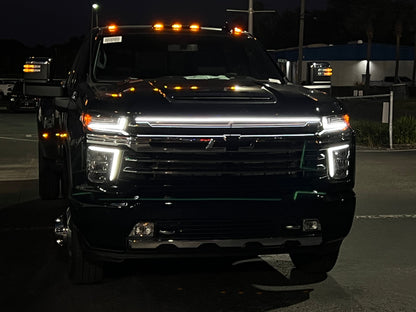 2020-2023 Chevy Silverado 2500/3500 LED “Power” Grille Light Bar – LTZ & High Country, IP67, Black/Silver