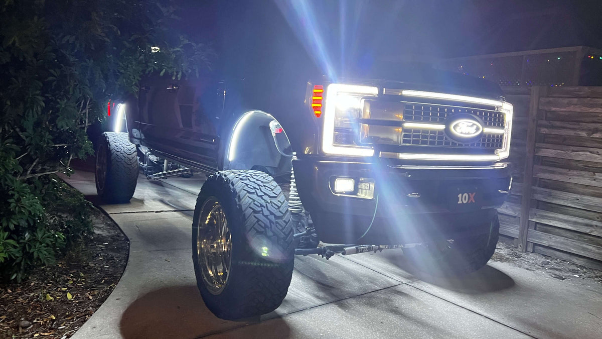 Fender-Well “Ghost” LED Light Kit – 4-Piece, Fits U.S. Full-Size Trucks w/ Plastic Liners, IP68, T52 Aluminum