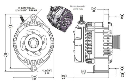 240 amp racing alternator - BLACK | 7127240B | by: Mechman @ the lowest price of $429.00